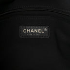 Suede Calfskin Shiny Lambskin Quilted Small Coco Base Shopping Bag Beige Black