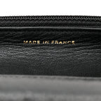 Lambskin Chevron Boy Wallet On Chain WOC Black