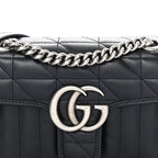 Calfskin Matelasse Aria Mini GG Marmont Shoulder Bag Black