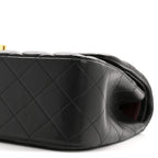 Lambskin Quilted Jumbo Double Flap Black