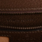 GG Supreme Monogram Textured Dollar Calfskin Web Small Ophidia Padlock Top Handle Bag Beige Ebony New Acero