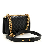 Caviar Quilted Small Boy Flap Black
