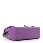 Lambskin Quilted Mini Rectangular Flap Purple