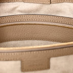 GG Supreme Monogram Textured Dollar Calfskin Web Medium Ophidia Shopping Tote Beige Mystic White Oatmeal