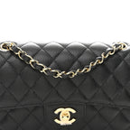 Caviar Quilted Small Double Flap Black