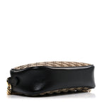 Monogram Matelasse Diagonal Small GG Marmont Chain Shoulder Bag Beige Black
