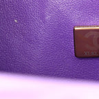 Caviar Quilted Medium Double Flap Purple
