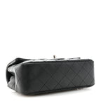 Lambskin Quilted Mini Rectangular Flap Black