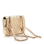 Mirror Calfskin Metallic Calfskin Quilted Hollywood Boulevard Backpack With Coin Purse Gold