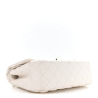 Caviar Quilted Jumbo Double Flap White