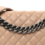 Lambskin Quilted Medium Boy Flap Beige