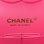 Caviar Quilted Medium Double Flap Dark Pink