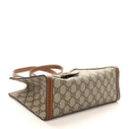 GG Supreme Monogram Calfskin Small Padlock Tote Beige Ebony Tuscany