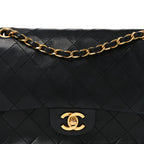 Lambskin Quilted Small Double Flap Black