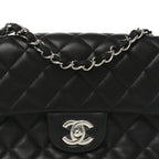 Lambskin Quilted Mini Rectangular Flap Black