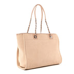 Mixed Fibers Small Deauville Tote Beige