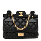 Aged Calfskin Quilted 2.55 Reissue Mini Hanger Flap Black