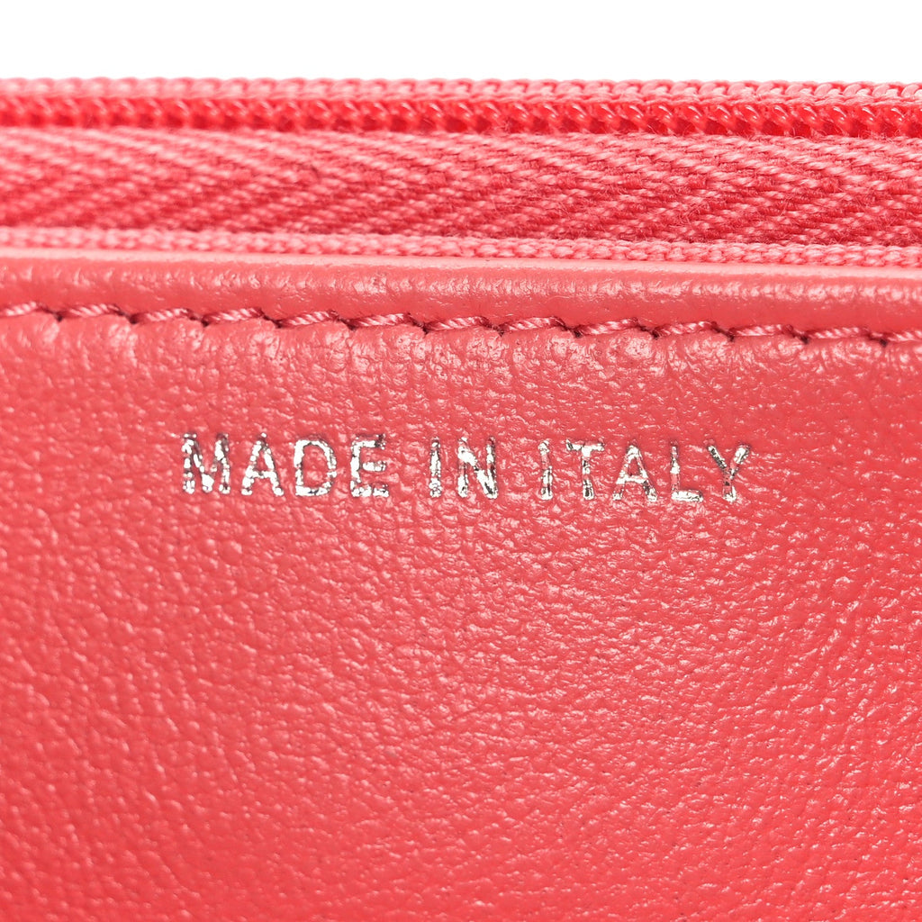 Lambskin Quilted Wallet On Chain WOC Pink