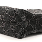 Denim GG Monogram Dollar Calfskin Mini Ophidia Tote Black Grey