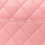 Caviar Quilted Medium Double Flap Light Pink