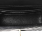 Lambskin Chevron Quilted Mini Rectangular Flap Black