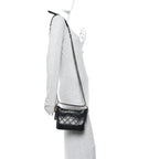 Aged Calfskin Quilted Small Gabrielle Hobo Black