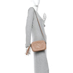 Pebbled Calfskin Small Soho Disco Bag Camelia