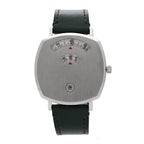 Stainless Steel Calfskin 35mm Grip Quartz Watch Black