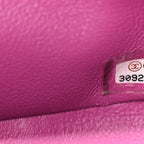 Lambskin Quilted Medium Double Flap Blue Pink