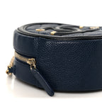 Caviar Quilted Round Filigree Crossbody Navy Black