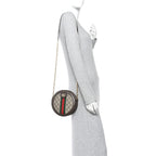 GG Supreme Monogram Web Mini Ophidia Round Shoulder Bag Brown