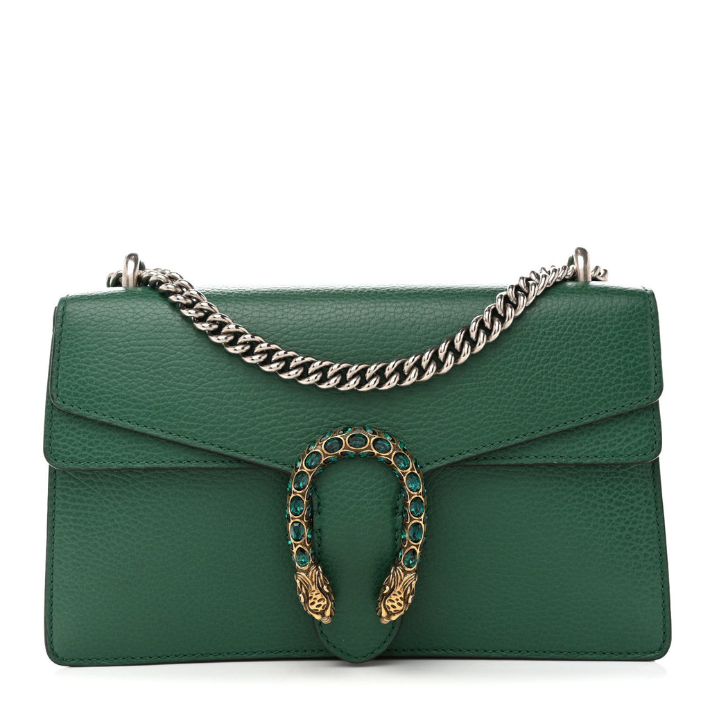 Dollar Calfskin Crystal Small Dionysus Shoulder Bag Emerald