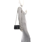 Lambskin Quilted Mini Rectangular Flap Black