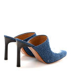 Ripped Denim 90 Mules Washed Denim