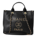 Caviar Small Studded Deauville Tote Black