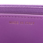 Lambskin Quilted Pick Me Up Wallet On Chain WOC Purple