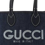 GG Supreme Monogram Denim Small Totissima Reversible Tote Beige Blue