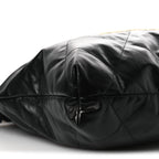 Shiny Calfskin Quilted Chanel 22 Black White