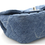 Denim CC Quilted Mini Square Flap Blue