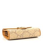Raffia GG Monogram Matelasse GG Marmont Chain Wallet Natural Beige Off White Sun Oil