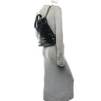 Shiny Calfskin Quilted Chanel 22 Backpack Black