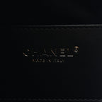 Washed Denim Quilted Small Chanel 25 Handbag Black
