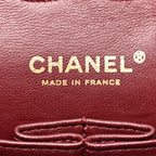 Lambskin Quilted Medium Double Flap Black