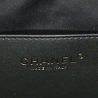 Washed Denim Quilted Medium Chanel 25 Handbag Black