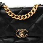Lambskin Quilted Medium Chanel 19 Flap Black