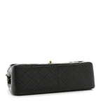 Lambskin Quilted Jumbo Double Flap Black