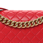 Lambskin Quilted Medium Boy Flap Red