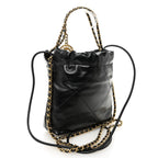 Shiny Calfskin Quilted Mini Chanel 22 Black