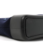 Calfskin Wool Embroidered Paris Hamburg Medium Gabrielle Hobo Dark Navy Blue