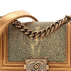 Galuchat Stingray Mini Boy Flap Gold